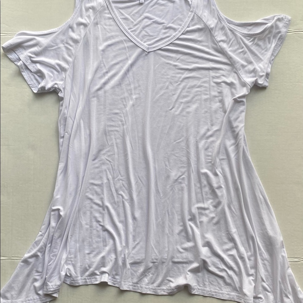 White Open Shoulder Shirt